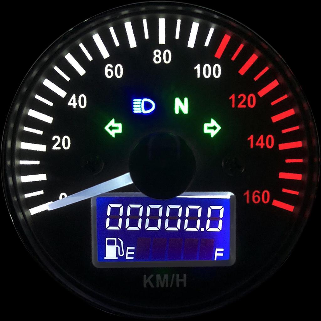 Универсальный 12В Мотоциклетный Спидометр Светодиодный Цифровой Тахометр Жидкокристаллический Инструмент Датчик Одометр с Указателем Уровня Топлива