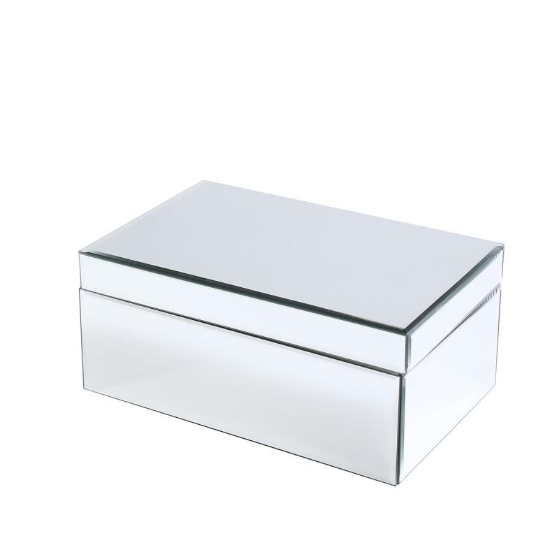Elegant Glass Jewelry Organizer Box With Mirror Finish Dual-Layer Storage Earrings Necklaces Rings