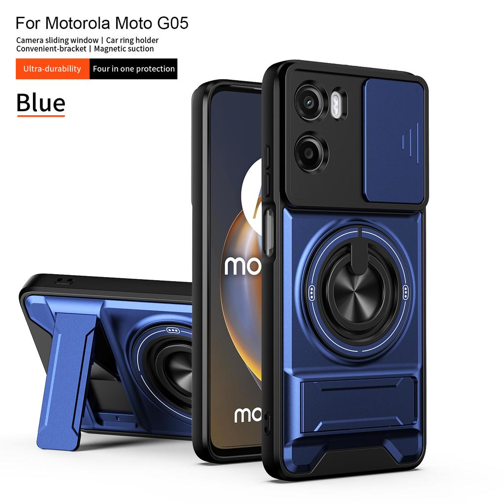 Чехол для Motorola G05 Чехол Moto E15 Чехол для телефона Moto G05 E15 Магнитный складной держатель Magsafe Военная броня Защитная крышка для камеры
