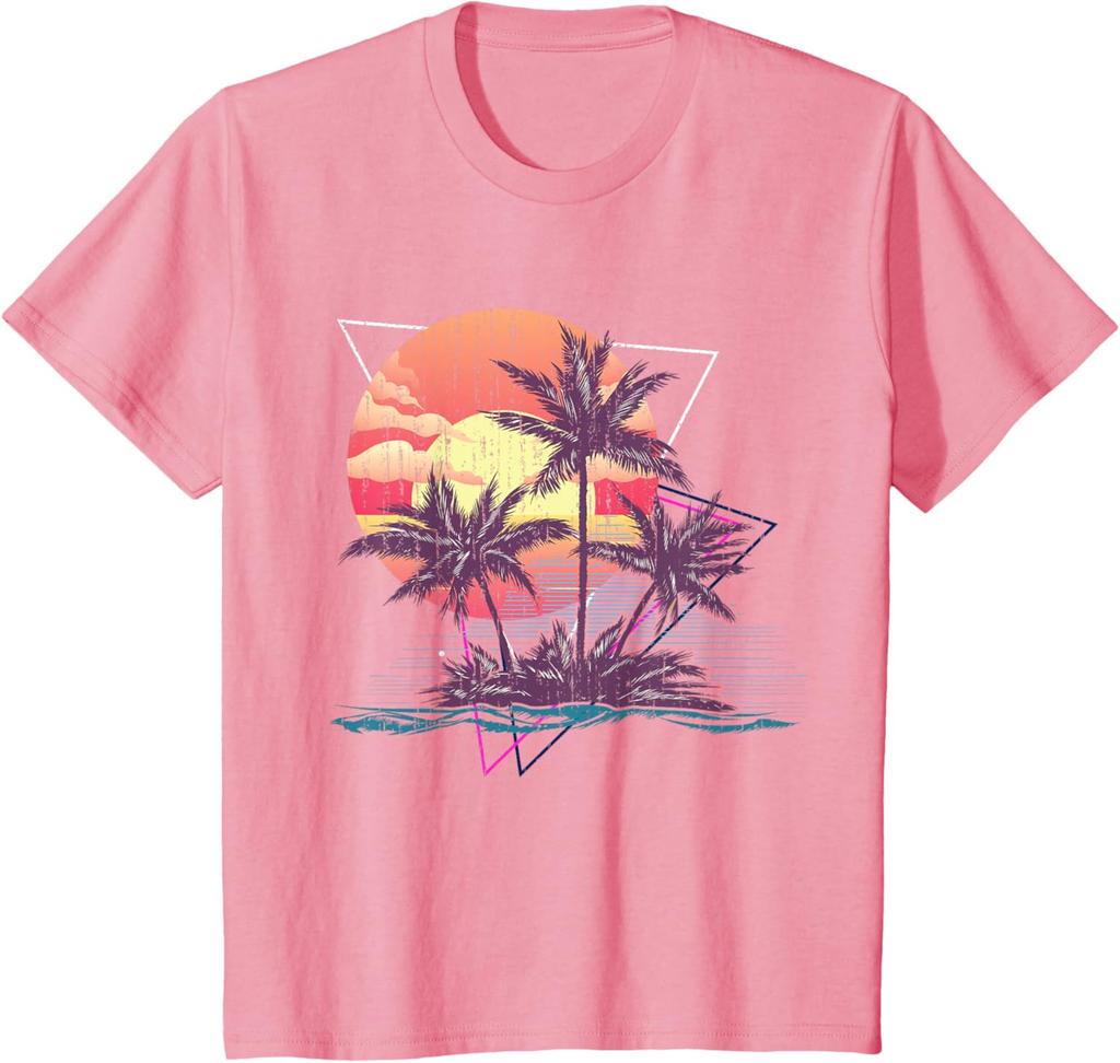 Retro Palm Trees Beach Sunset Tropical Summer TShirt