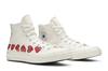 Men's Sneakers Converse Chuck Taylor All Star 70 Hi Comme des Garcons PLAY Multi-Heart White White/Red-Egret