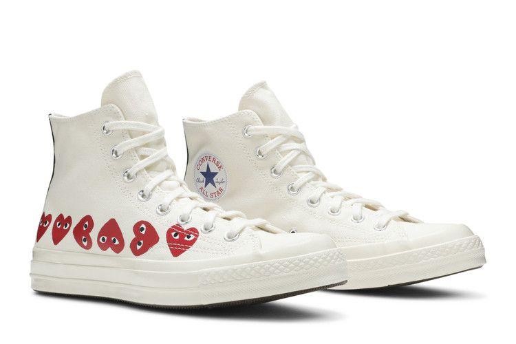 Men's Sneakers Converse Chuck Taylor All Star 70 Hi Comme des Garcons PLAY Multi-Heart White White/Red-Egret