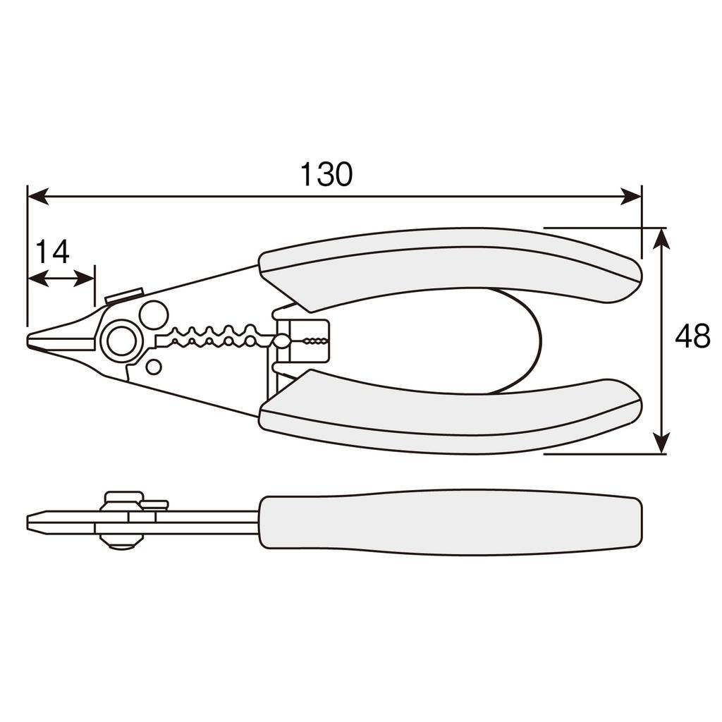 HOZAN Wire Stripper for Total Length Weight Lightweight and P-978 Medium-Thick Wires, 130mm, 58g, High-Precision