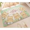 Cute Cartoon Kapibara Imitation Cashmere Floor Mat Bathroom Door Floor Mat Thickened Bedroom Absorbent Non-slip Floor Mat