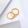 18K Gold Bow Knot Ring Color Gold Temperament Women's Ring Pair Ring High-end Water Shell Jewelry