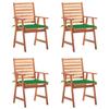 Day and Night - Day and Night Garden Dining Chairs and Cushions 4 Units Solid Acacia Wood