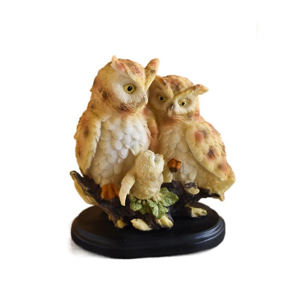 Креативное украшение в виде совы, смола, миниатюрная фигурка, скульптура, поделки, статуэтка животного, подарок