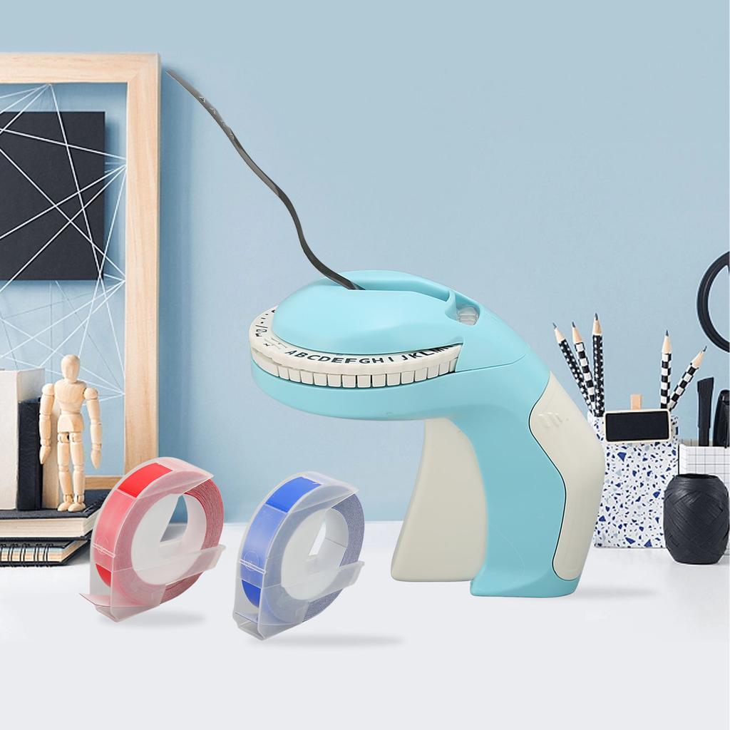 Машина для тиснения этикеток 600 точек на дюйм Ручной принтер этикеток 3D Портативный тисненый этикетировщик Writer Blue