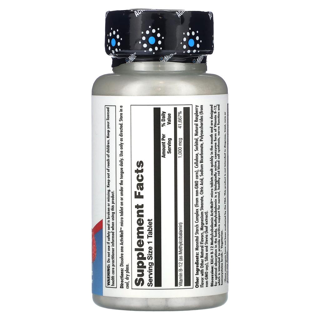 B-12 Methylcobalamin, Red Raspberry, 90 Micro Tablets