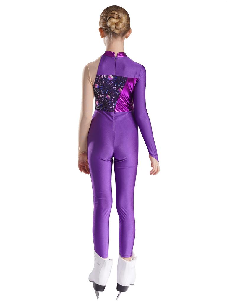 Детский гимнастический комбинезон для балета и танцев для девочек, художественный гимнастический боди, купальник, комбинезон для фигурного катания, костюм для выступлений