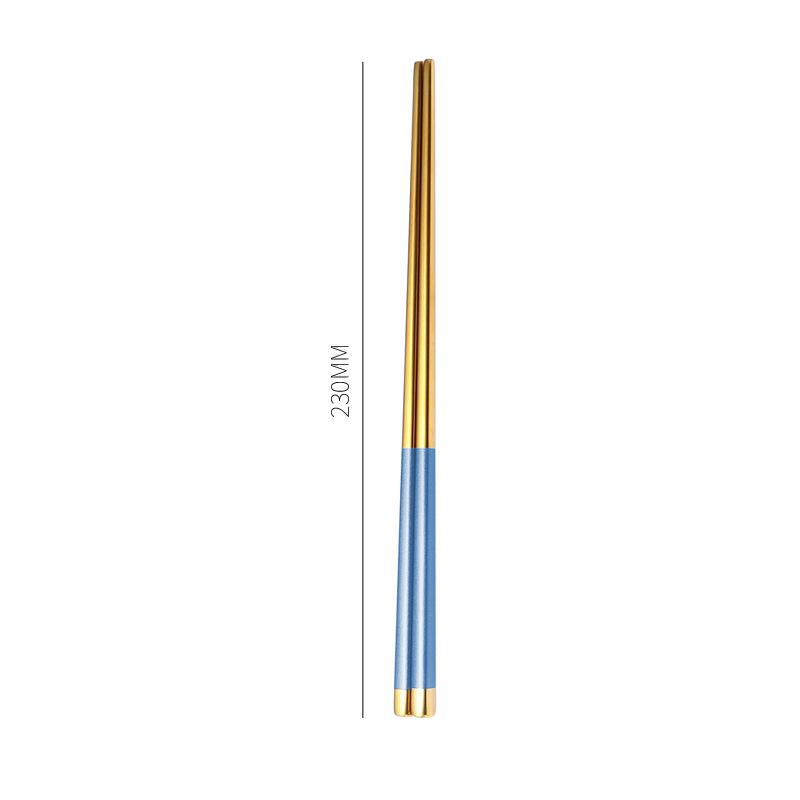 23cm Long Stainless Steel Chinese Chopsticks Reusable Tableware Non-Slip Noodles Sushi Food Chopsticks Sticks Kitchen Tools