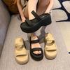 Thick-soled heightening cool slippers women's summer wear 2025 new fashion with skirts beach sandals go out one-word drag