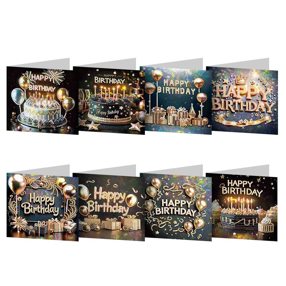 8/12 шт. Поздравительные открытки с алмазной вышивкой, Открытка-подарок с алмазной вышивкой ручной работы, Наборы карточек для 5D вышивки стразами для взрослых