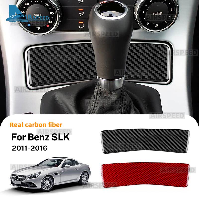 Наклейка-молдинг из настоящей мягкой углеродной фибры для Mercedes Benz SLK R172 2011 2012 2013 2014 2015 2016, аксессуары для панели пепельницы рычага переключения передач автомобиля