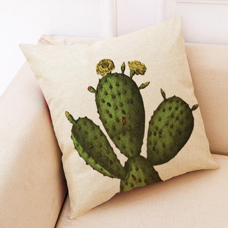Creative Cactus Potted Plant Throw Pillow Covers With Digital Printing Of Short Plush Fabric Car-Shaped Sofa Cushion Home Decor