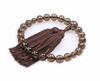 Nakago, Founded In 1885, Kyoto-style Buddhist Prayer Beads, Brown Crystal, 22 Beads, Co-finished, with Silk Tassel and Prayer Bead Bag (Suitable for