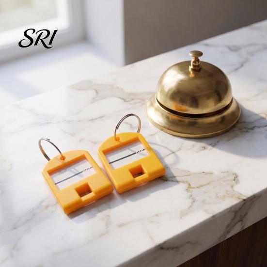 High Saturation Color Key Tags 50Pcs Hard Plastic with Replaceable Paper Transparent Label Window Hotel Room Keys Luggage Lockers Labels Heavy Duty