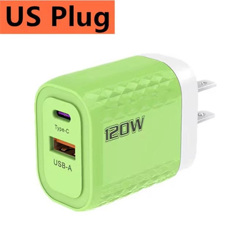 120W USB C Charger GaN Fast Charging Charger PD Quick Charge QC3.0 Wall Adapter For iPhone 15 Xiaomi POCO Samsung Huawei Oneplus