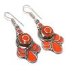 Red Coral Handmade Jewelry Earring 2.29" Z2h53