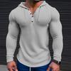 Men Spring Autumn Sweatshirt Top Solid Color Slim Fit Long Sleeve Breathable Casual Pullover Shirt Hooded Top