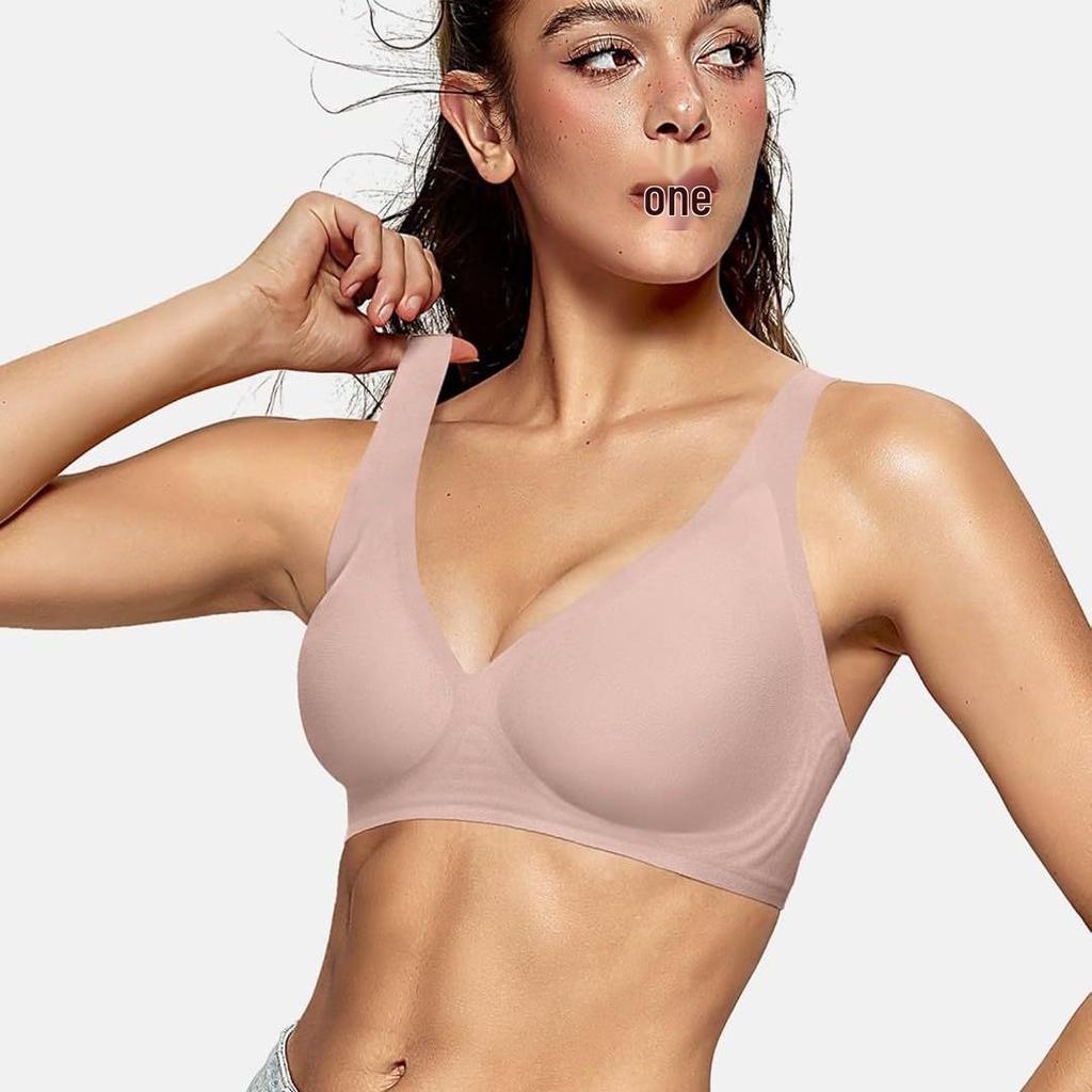 OEAK Женский бесшовный бюстгальтер-футболка пуш-ап с глубоким V-вырезом