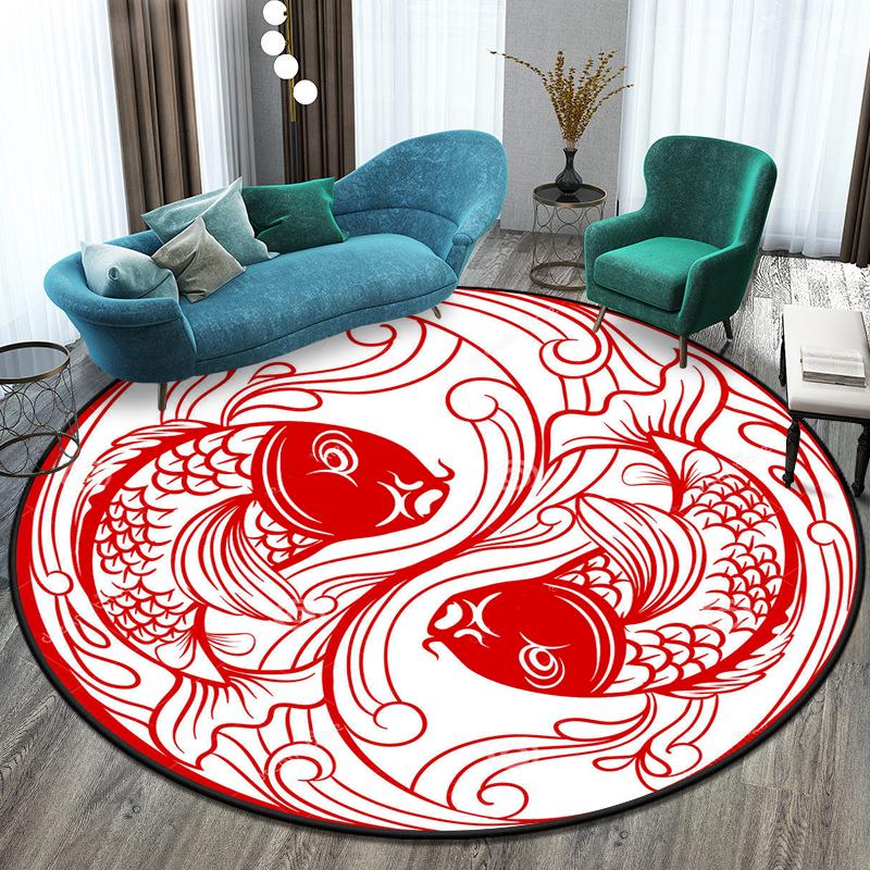 Круглый ковер Tai Chi Bagua Diagram, коврик для пола, маленькие коврики для спальни, коврик для ванной комнаты, настраиваемый коврик, коврик для домашних животных