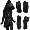 Women's Gothic Hoodie Jacket Street Goth Punk Style Black Long Hooded Harajuku Sweatshirts Oversized Zip-up Y2K Outwear Tops