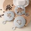3Pcs Coffee Stencils Smooth Edge Stainless Steel Coffee Latte Art Templates Molds for Home Kitchen Coffee Shop