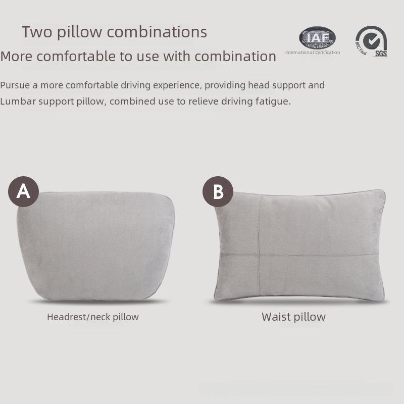 Подголовник для автомобиля, подушка для шеи, поддержка талии, замшевая подушка на спинку сиденья для Mercedes-Benz S-класса, универсальная подушка для автомобиля.