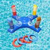 Inflatable Basketball Hoop Ring Toss Game Summer Swimming Water Sports Toys Outdoor Beach Party Pool Interactive Floating Toy