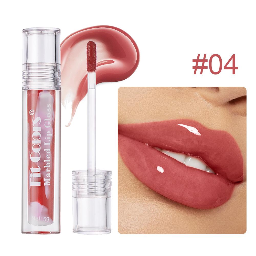 Блеск для губ Fit Colors с мраморным эффектом, 5 ярких оттенков, Увлажняющая стойкая жидкая помада, Нелипкая формула