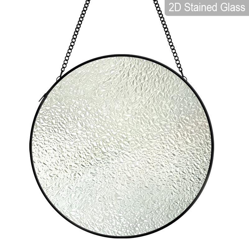 2D Flat Stained Glass Willow Tree Window Decoration Colored Glass Plate, 7.87inches Nature Tree Hanging Sun Catcher with Chain, Spring Summer Home