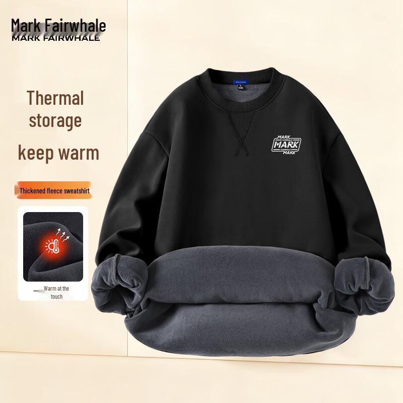 Мужской свитшот Mark Fairwhale с флисовой подкладкой, свободного кроя, с круглым вырезом