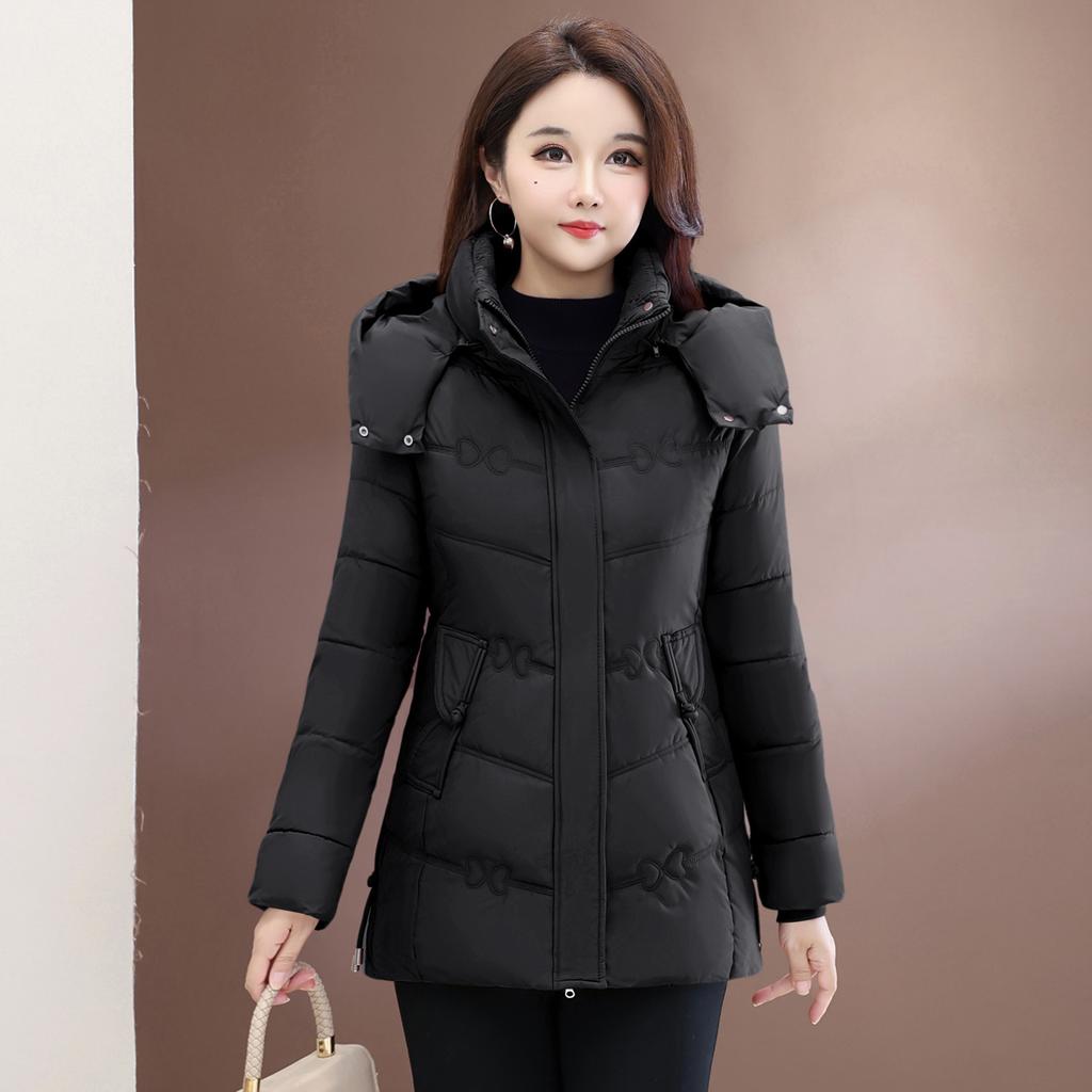Women Short Hooded Thick Padded Coat Winter Casual Wear