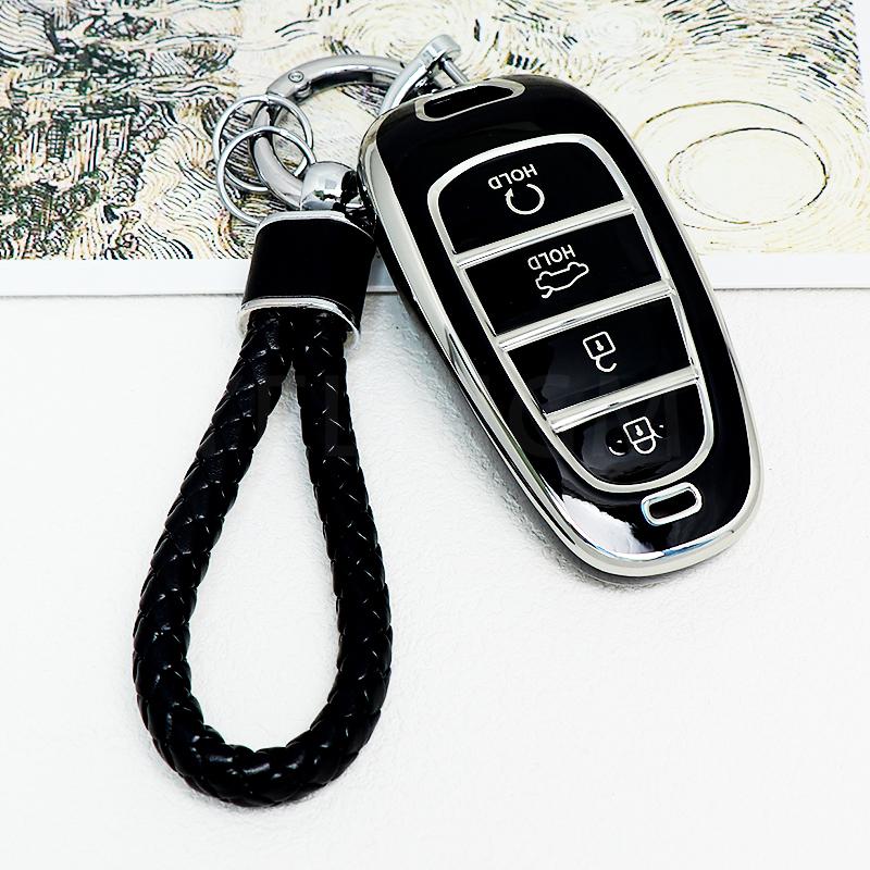 4 5 6 7 8 Кнопок TPU Оболочка для Пульта Ключа Брелок Чехол Крышка для Hyundai 2020-2021 Sonata Nexo DN8 Santa Fe TM Tucson NX4 Staria Ioniq