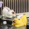 Прелестный сиамский котенок Керамическая салфетница Декорация для журнального столика и рабочего стола Мультяшный кот Салфетница Прикроватная тумбочка Кейс для бумажных полотенец
