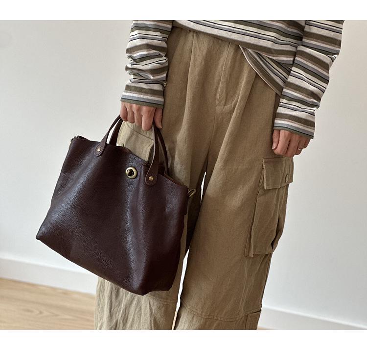 Весенне-летняя женская сумка из натуральной кожи коры дерева - винтажная сумка на плечо и кроссбоди с замком.