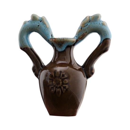 Мини-статуэтка вазы для цветов, винтажная цветная керамика, миниатюрная статуэтка вазы, скульптура, крошечный держатель для цветочного горшка, украшение