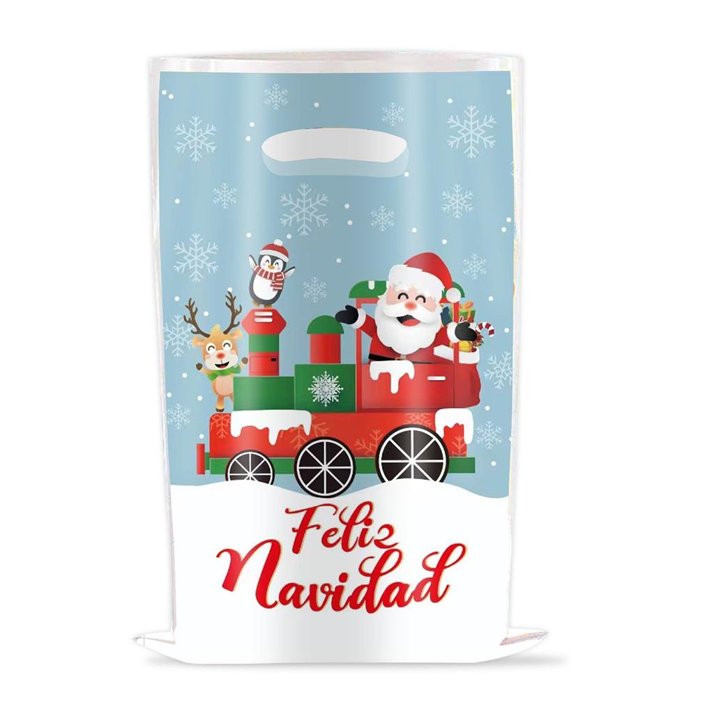 10/30pcs Christmas Gift Bags Cartoon Plastic Candy Cookie Packaging Bag Navidad Decoration for Home Kids New Year Gift