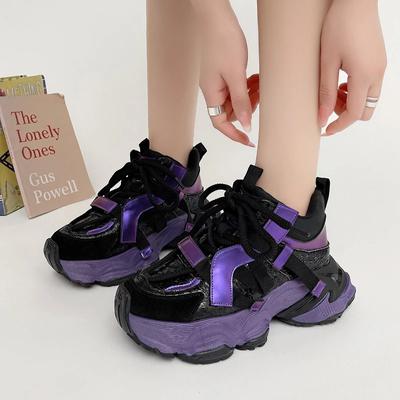 Модные женские туфли на толстом каблуке и платформе из вулканизированной стали 2024 года, осень-зима, новые стили кроссовок, женская мода, универсальная обувь для папы, Zapatos