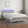 VidaXL Slat Bed Base with Mattress and LED, Upholstered Bed, Double Bed, Adult Bedroom Interior Bed, 3133797