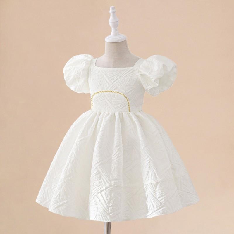 Girls Princess Dress Toddler Kids Puff Sleeve Gown Flower Girl Wedding Party Performance