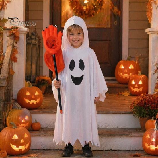 Хэллоуинские Аксессуары для Детей Мешки для Сладостей Trick or Treat Дети, Держатель для Конфет в Форме Ладони, Кошелек-Рука Скелета с Длинной Ручкой Сладости Угощения Декоративные Вечеринка