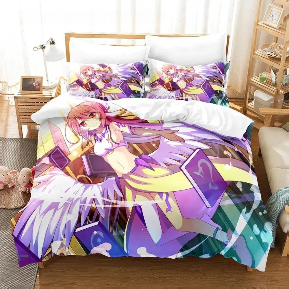 No Game No Life Bedding Set Single Twin Full Queen King Size Bed Set Adult Boys Bedroom Duvet Cover Sets 3D Anime