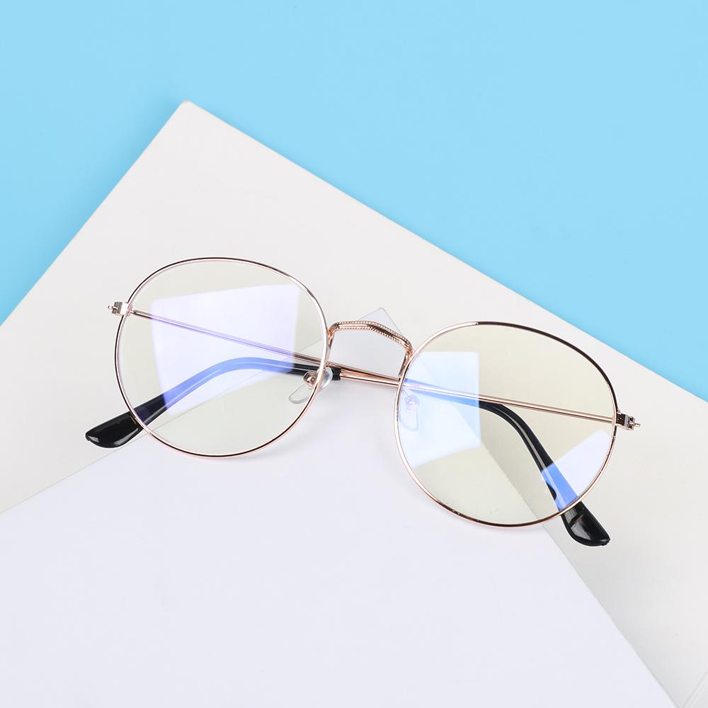 Женские и мужские винтажные круглые очки для защиты глаз от синего света, металлические очки, сверхлегкая оправа
