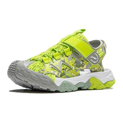 Li Ning Kids Sports Lifestyle Series Trekking 2 Простые универсальные нескользящие дышащие детские сандалии Детские сандалии Зеленые Серые YKUU010-3