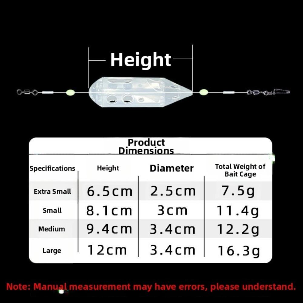 3pcs Set Yellow Foam Ball Luminous Bait Cage 3pcs Set Clear Cap Feeder  Saltwater Fishing