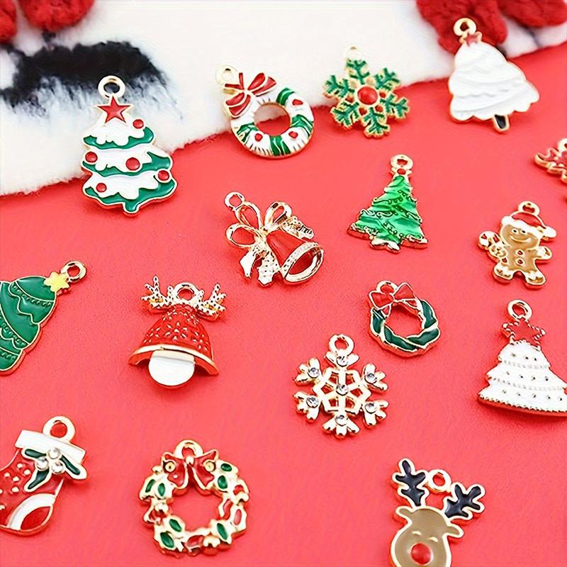 20PCS Christmas Multi-element Pendant Bracelet Ornament Keychain Alloy Creativity DIY Gift Accessories