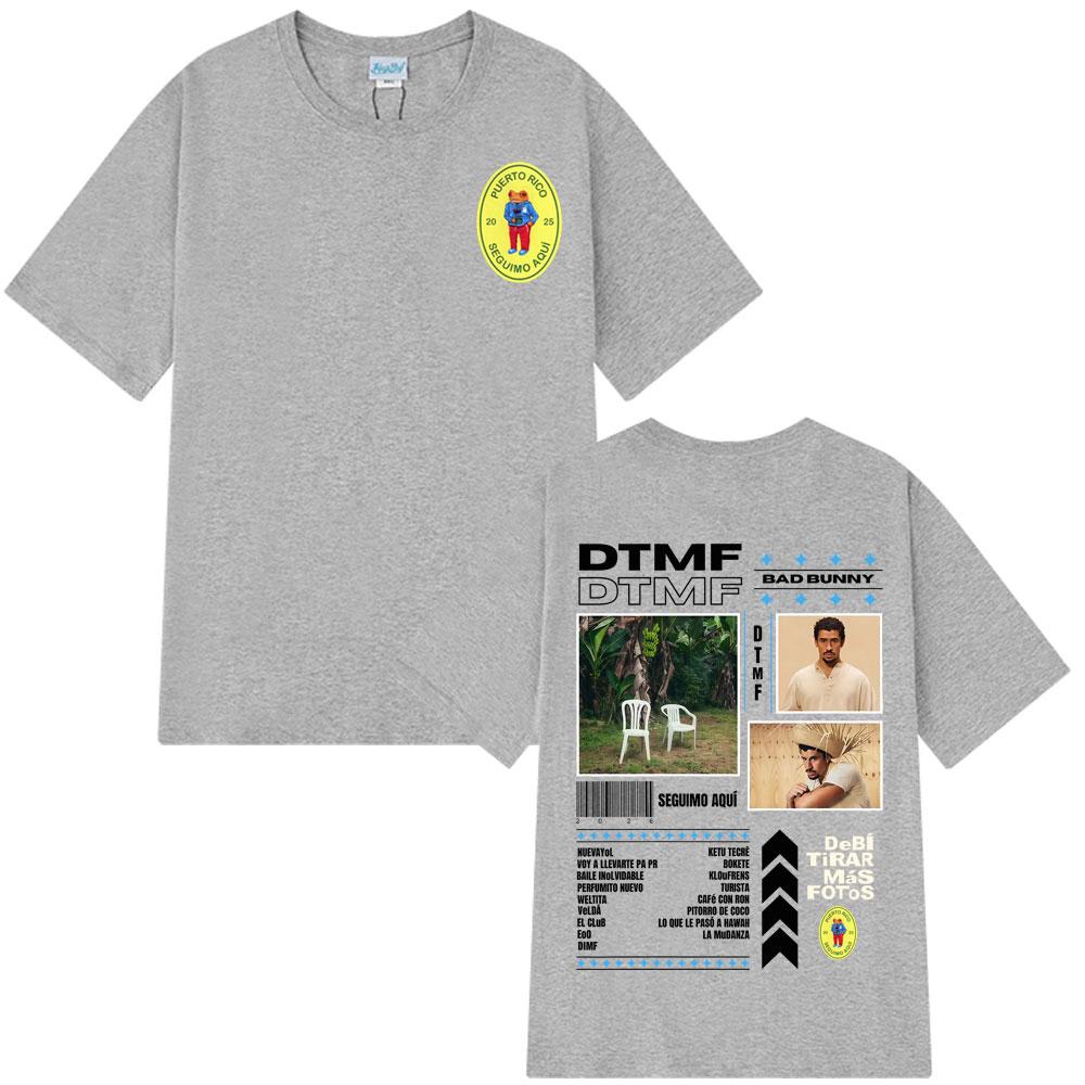 2025 Summer Bad Bunny DeBi TiRAR MaS FOToS DTMF Graphic Men Women Male Hip Hop Oversized 100% Pure Cotton Printed T Shirts Y2k