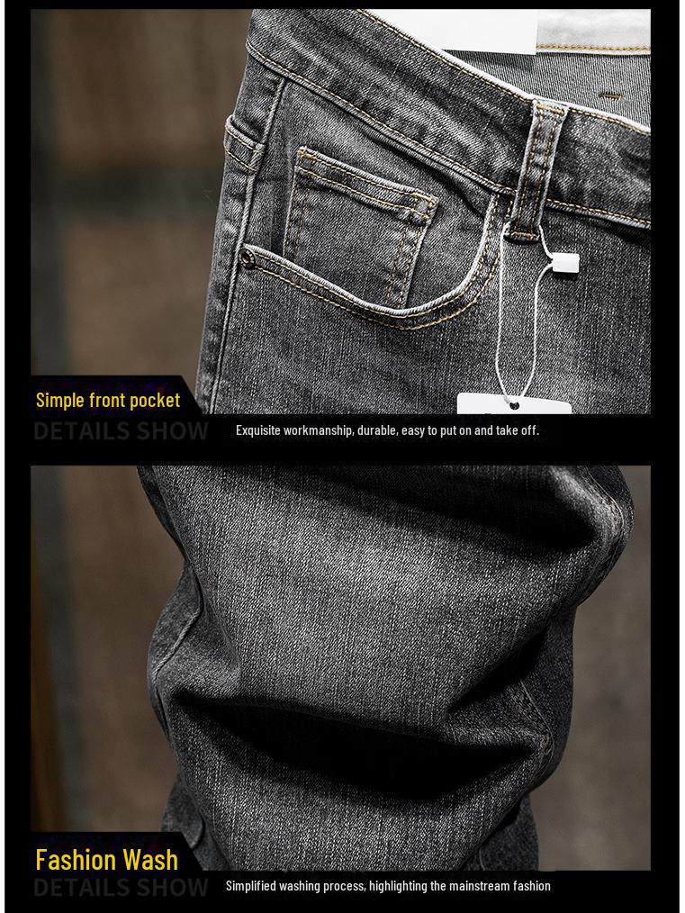 Весна/лето 2023 г. Мужские облегающие джинсы-шаровары с высокой эластичностью — модный размер больших размеров.